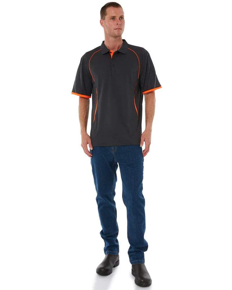 Razor Polo - Grey/Fluoro Orange - Image 2