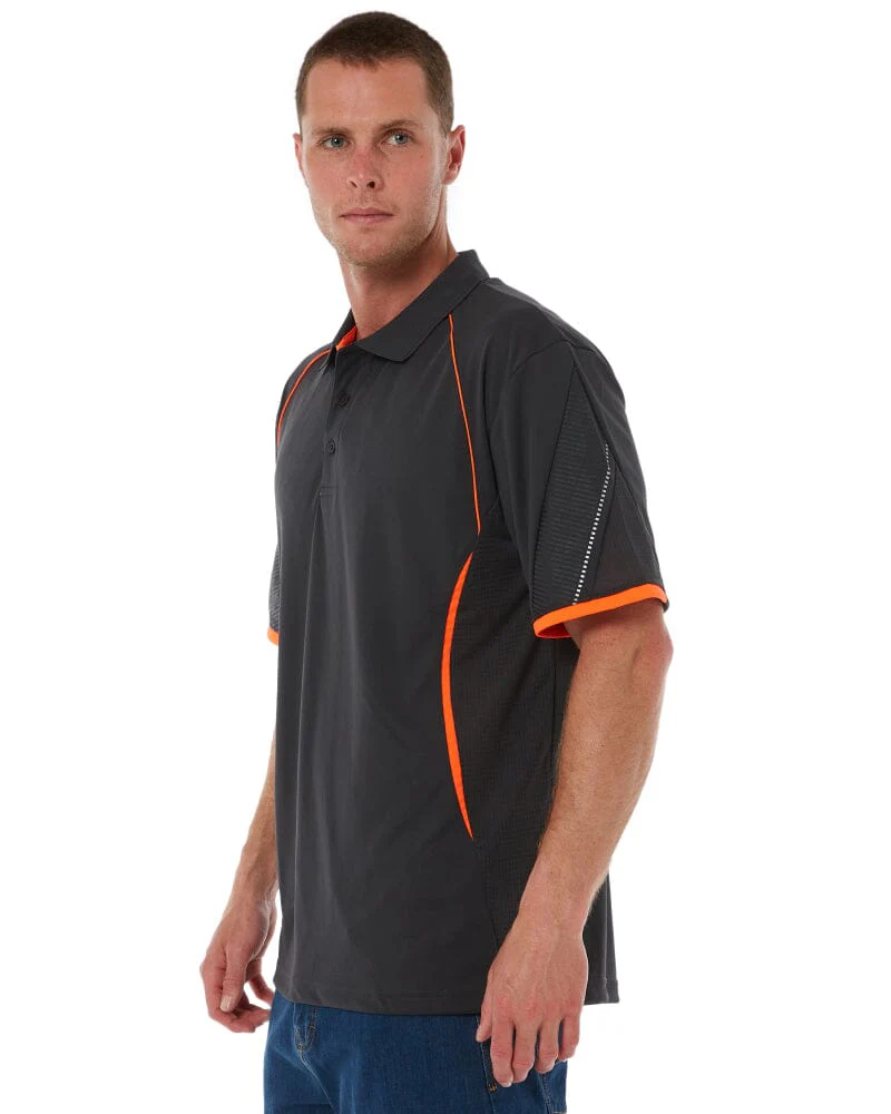 Razor Polo - Grey/Fluoro Orange - Image 3