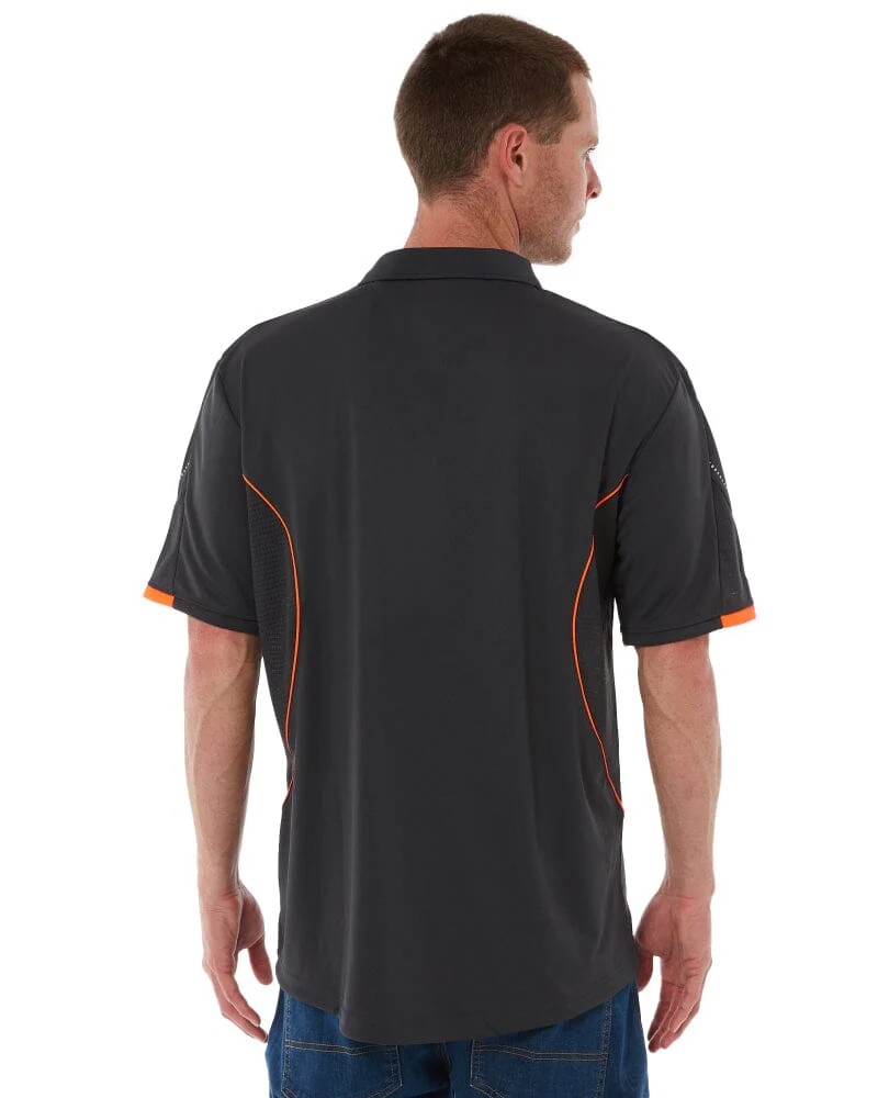 Razor Polo - Grey/Fluoro Orange - Image 4