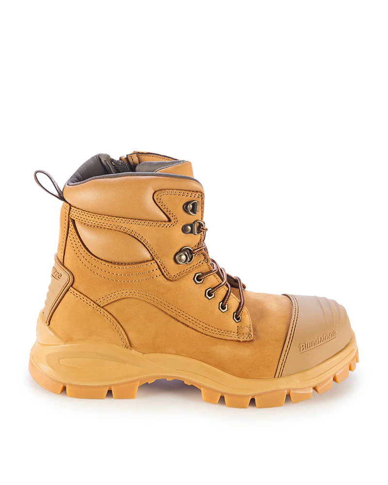 Style 992 Lace Up Zip Side Boot - Wheat - Image 4