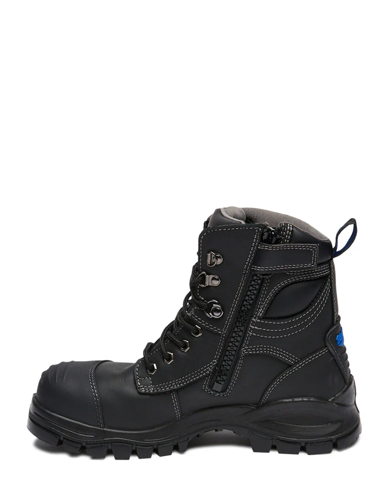 Style 997 Lace Up Zip Side Boot - Black - Image 2