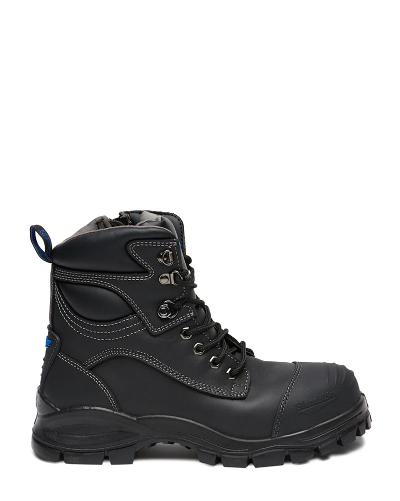 Style 997 Lace Up Zip Side Boot - Black - Image 4