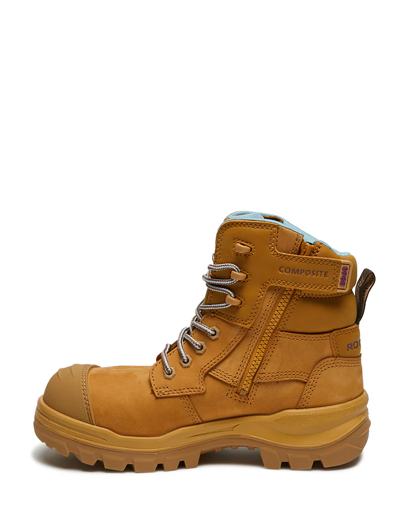 Womens RotoFlex 8860 High Zip Side Safety Boot - Wheat - Image 2