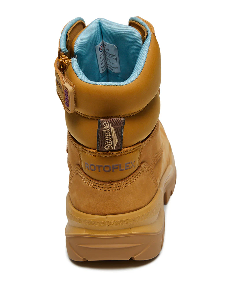 Womens RotoFlex 8860 High Zip Side Safety Boot - Wheat - Image 3