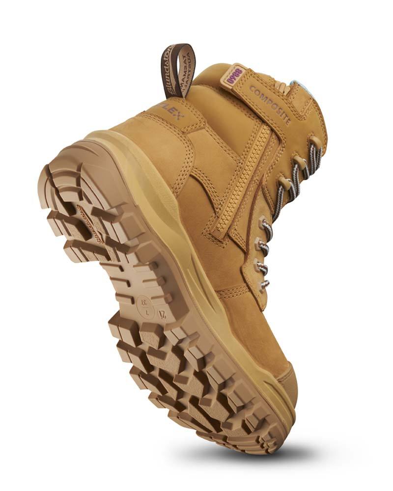 Womens RotoFlex 8860 High Zip Side Safety Boot - Wheat - Image 7