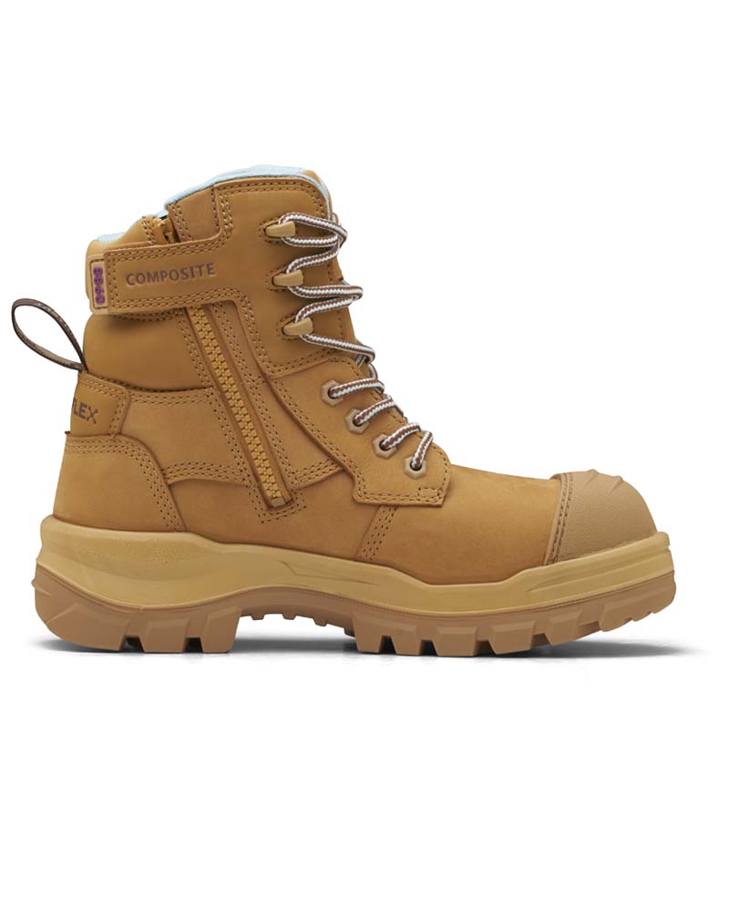 Womens RotoFlex 8860 High Zip Side Safety Boot - Wheat - Image 8