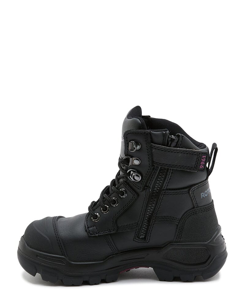 Womens RotoFlex 9961 Zip Side Safety Boot - Black - Image 2