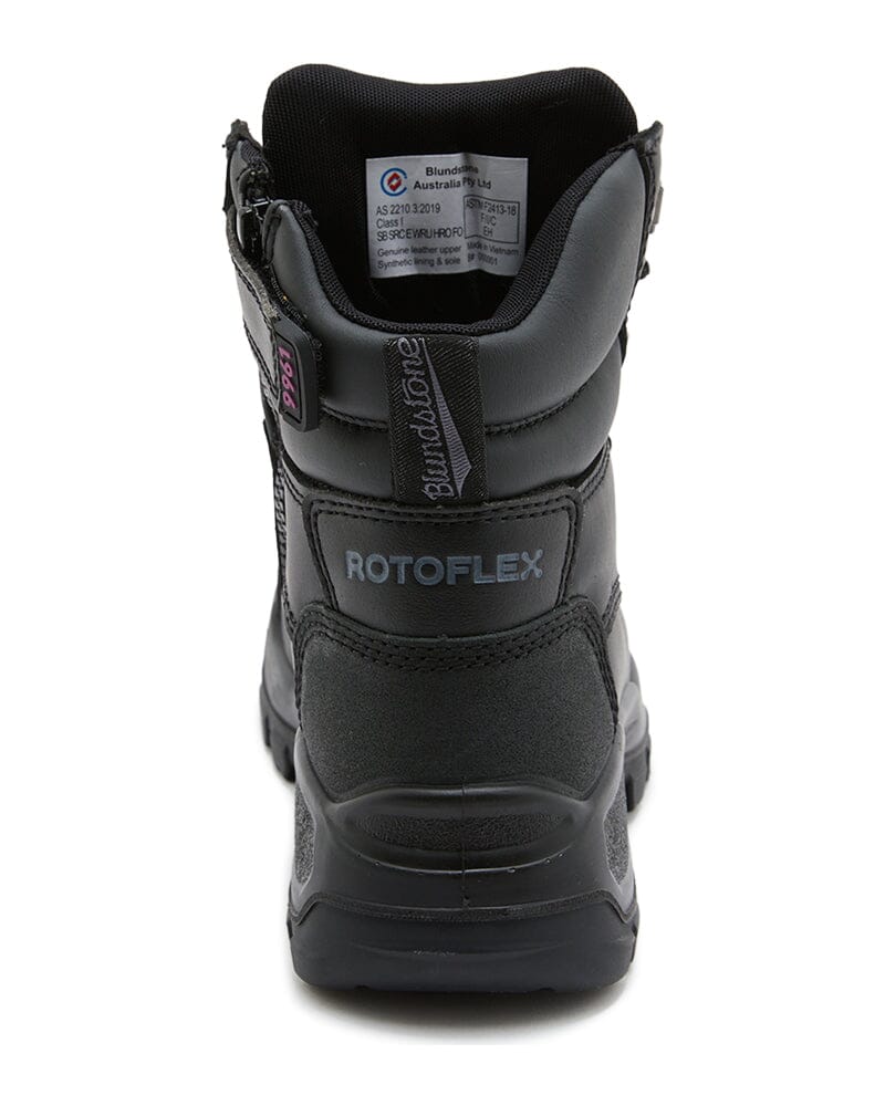 Womens RotoFlex 9961 Zip Side Safety Boot - Black - Image 3