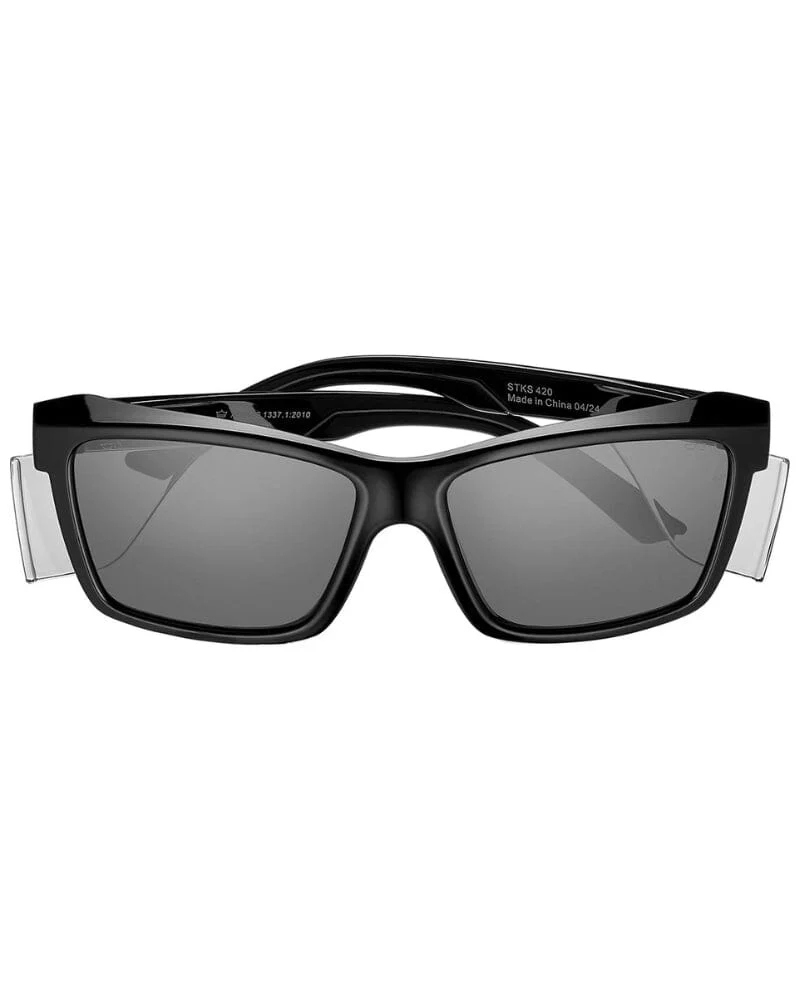 STKS 420 Platinum Safety Glasses - Black/Smoke - Image 2