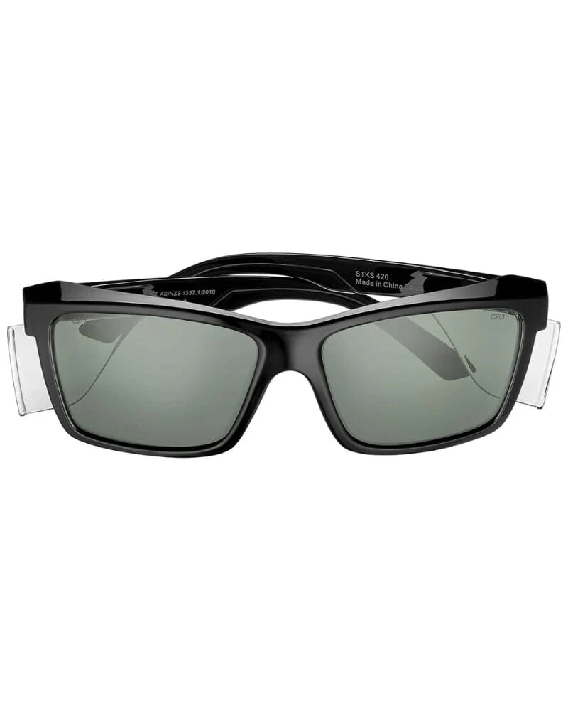 STKS 420 Polarised Safety Glasses - Black/Smoke - Image 2