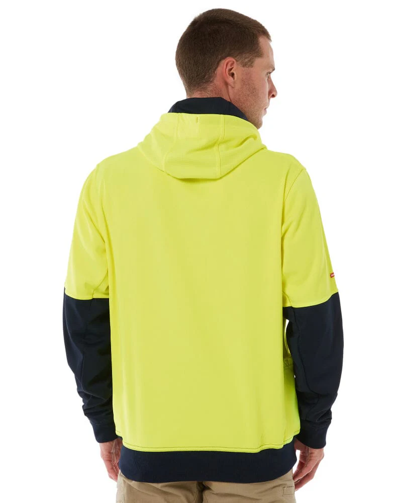 Brushed Fleece Hoodie - Yellow/Navy - Image 4