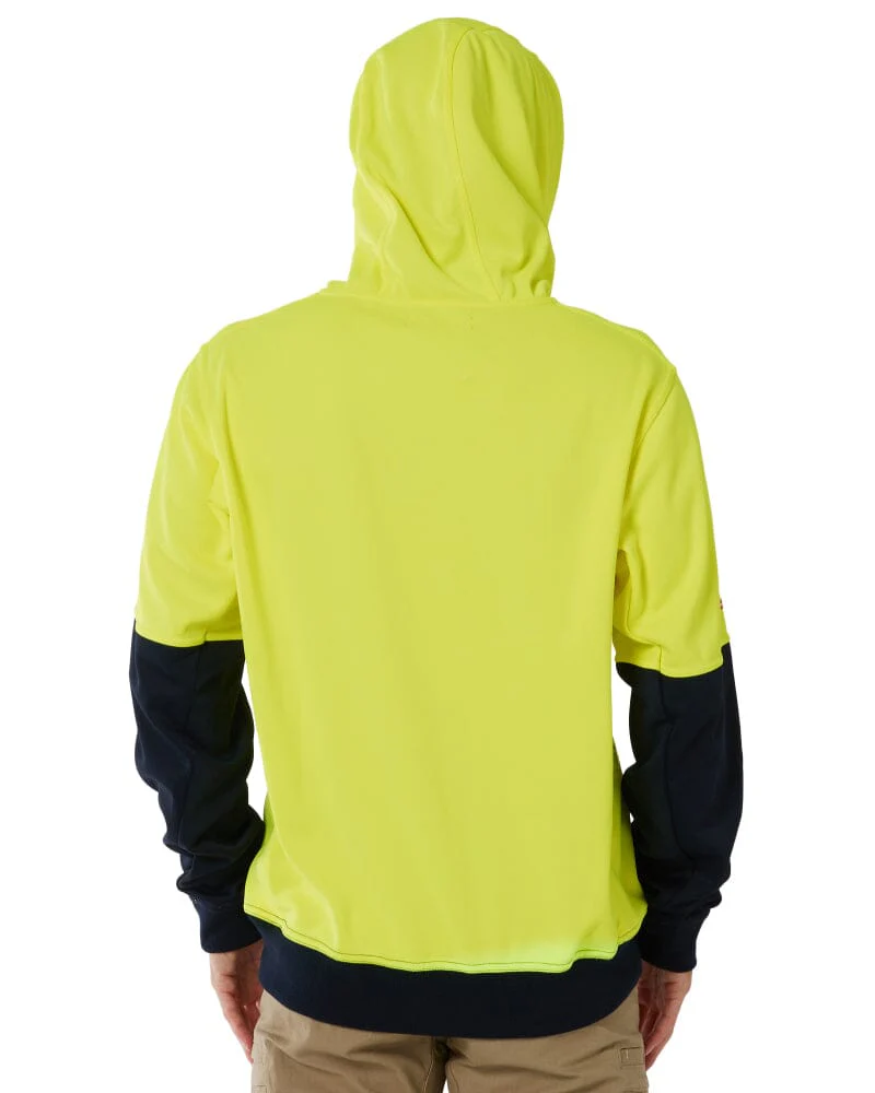 Brushed Fleece Hoodie - Yellow/Navy - Image 5
