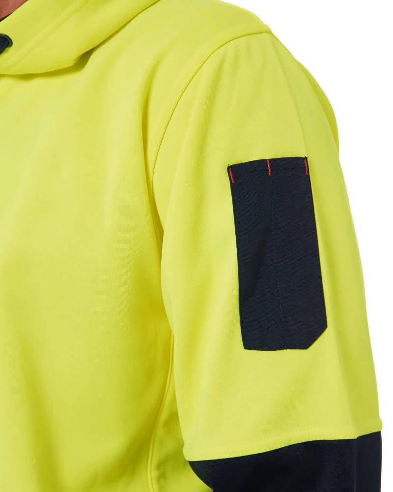 Brushed Fleece Hoodie - Yellow/Navy - Image 6