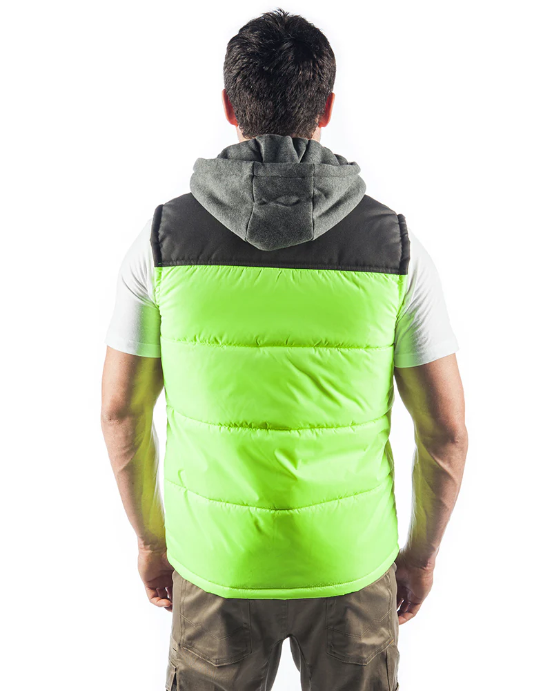 Hi Vis Hooded Work Vest - Yellow - Image 3