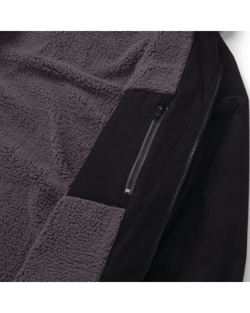 Hooded Sherpa Lined Jacket - Black - Image 4