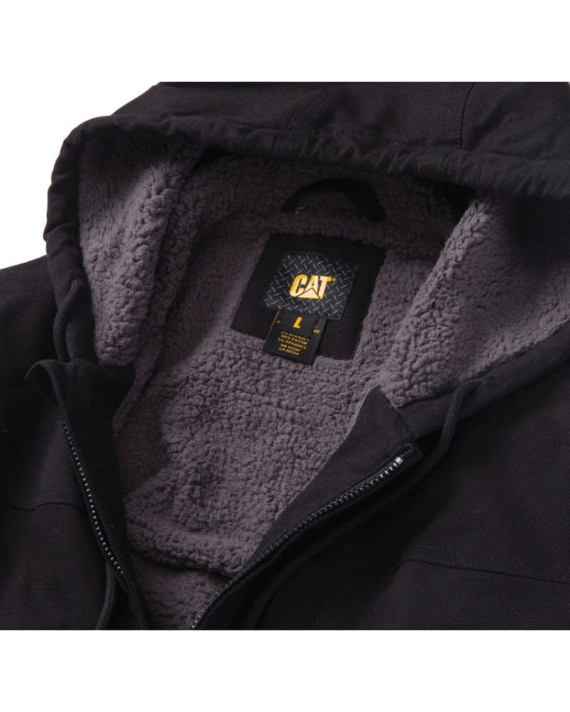 Hooded Sherpa Lined Jacket - Black - Image 5