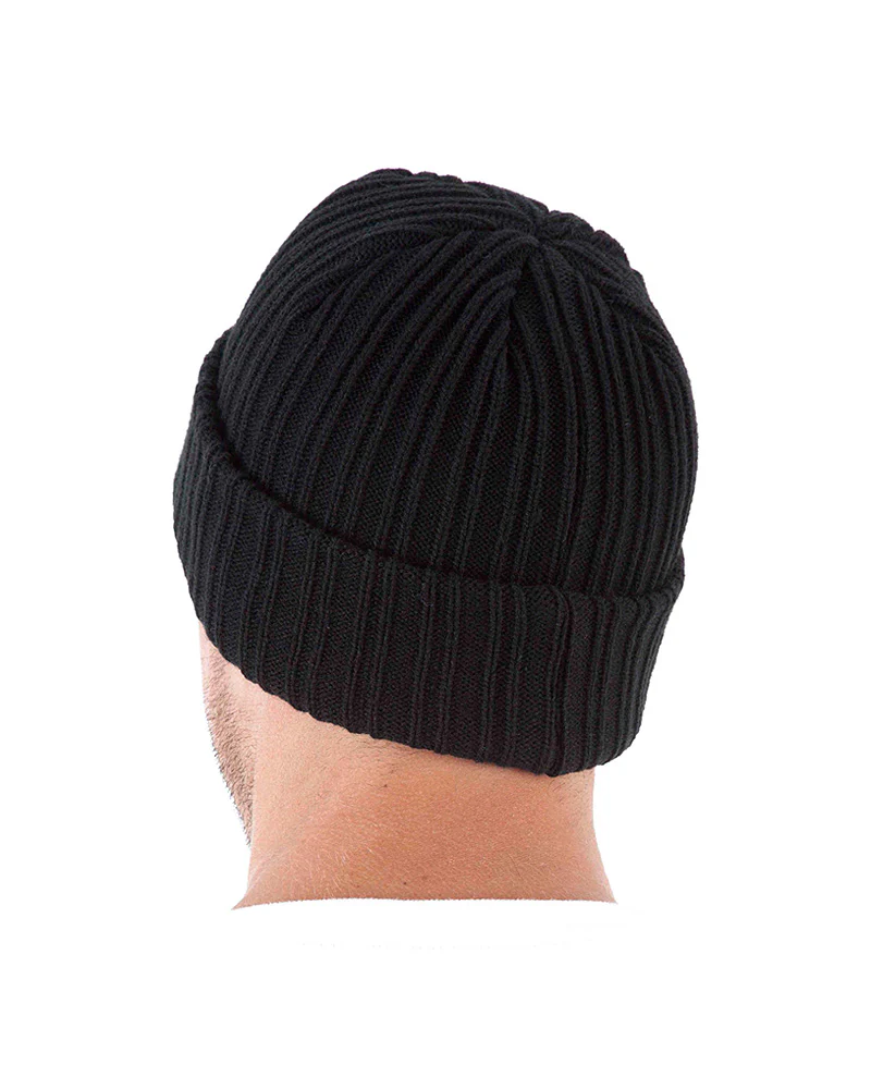 Rib Watch Beanie - Black - Image 3