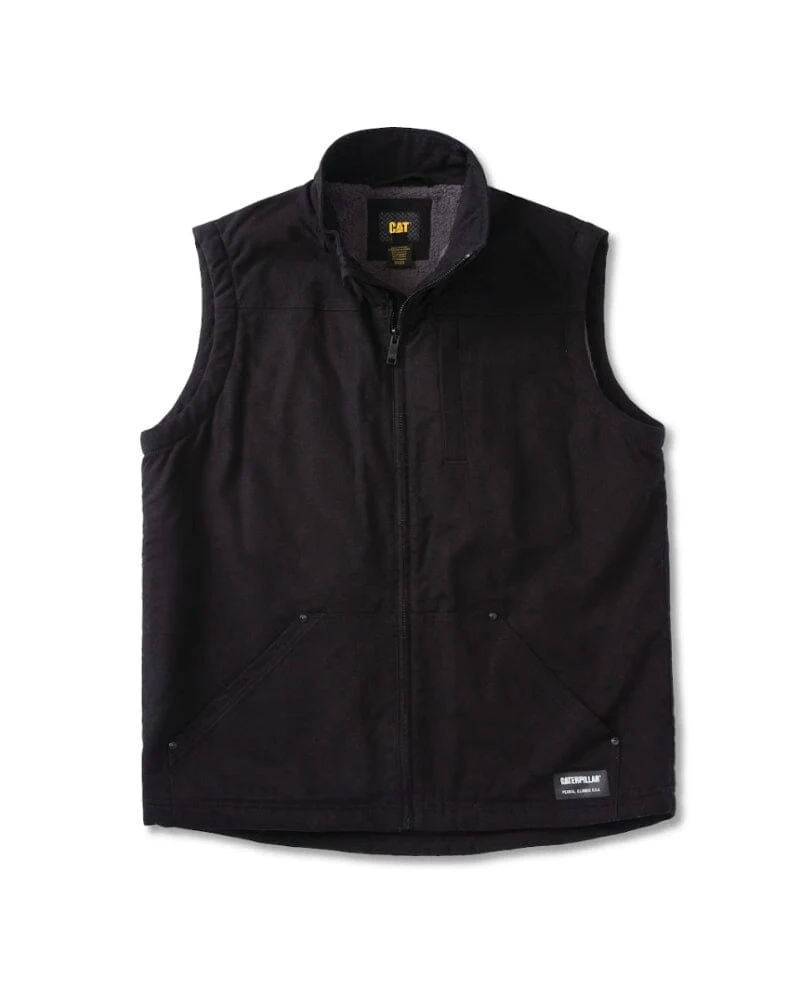 Sherpa Lined Vest - Black