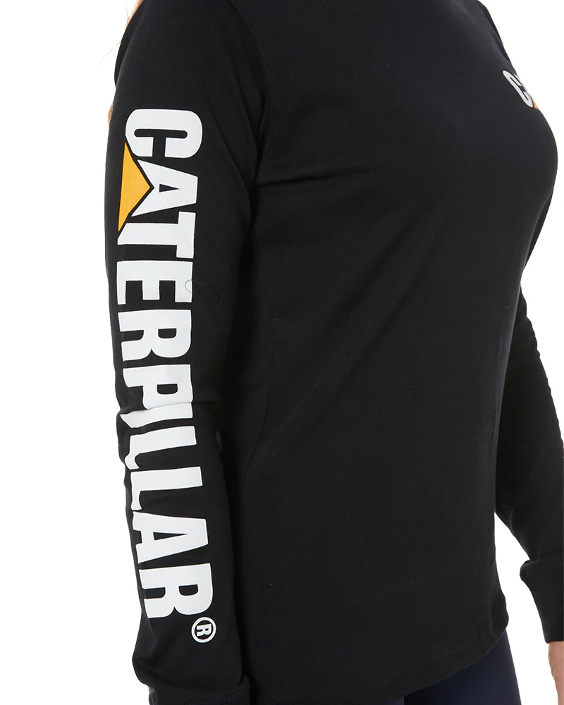 Womens Trademark Banner LS Tee - Black - Image 4