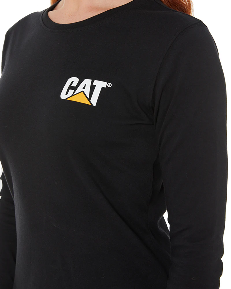 Womens Trademark Banner LS Tee - Black - Image 5