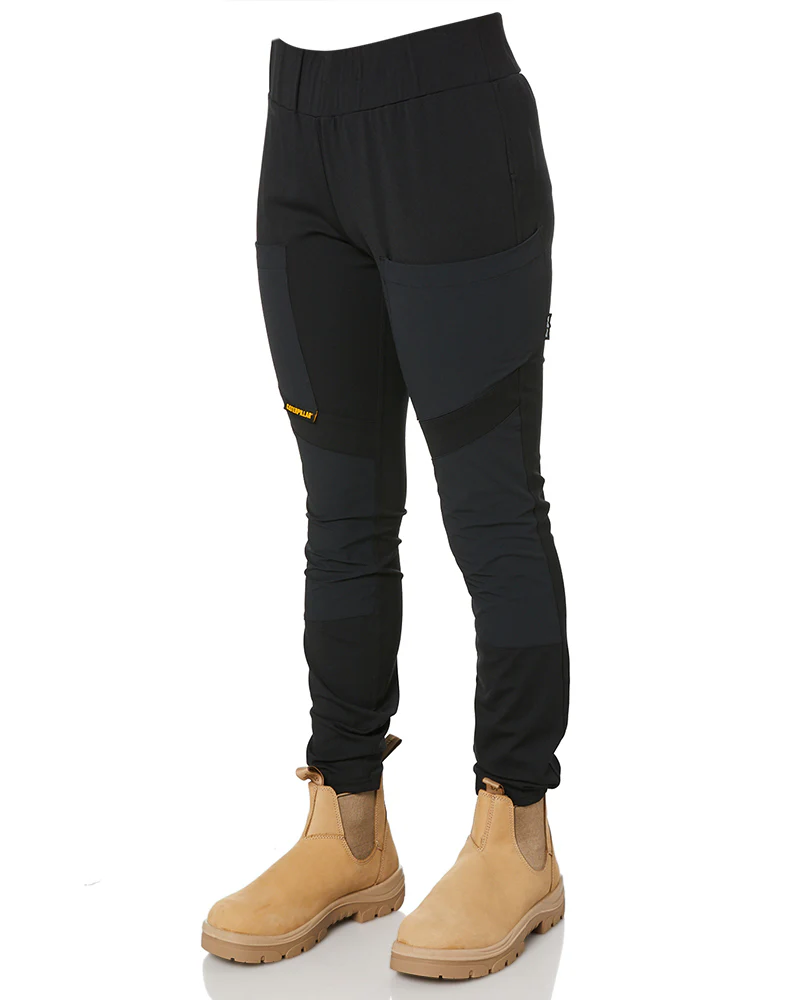 Womens Work Stretch Leggings - Black - Image 3