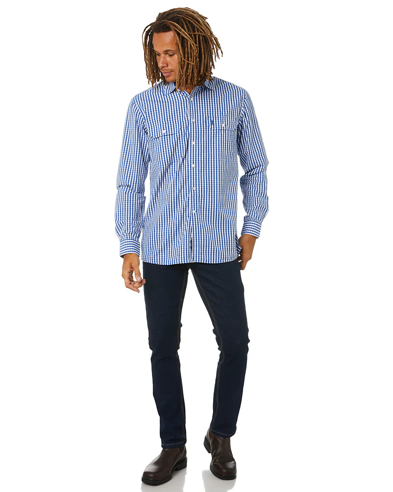 Checked LS Shirt - Blue/White - Image 2