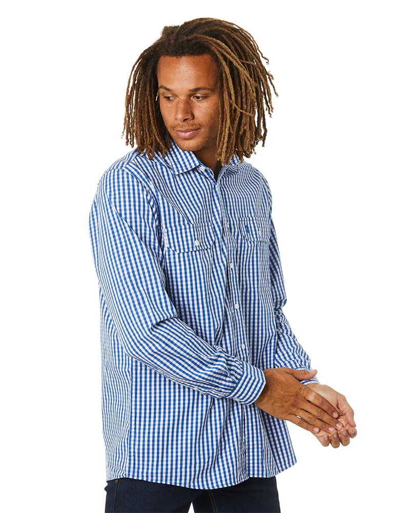 Checked LS Shirt - Blue/White - Image 3