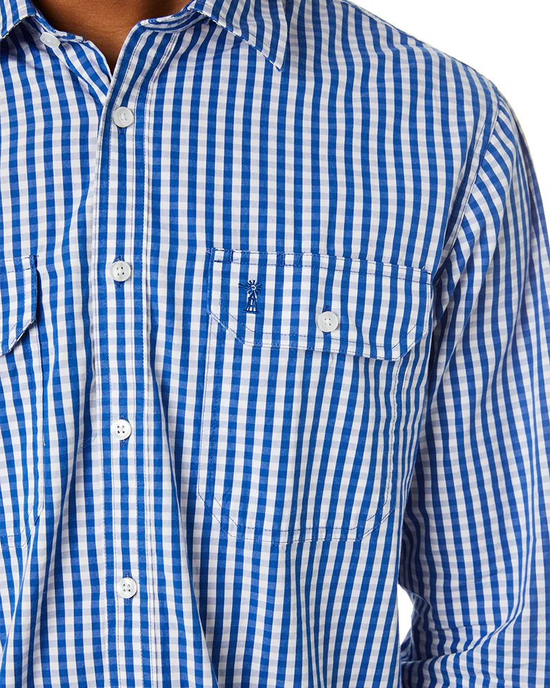 Checked LS Shirt - Blue/White - Image 5