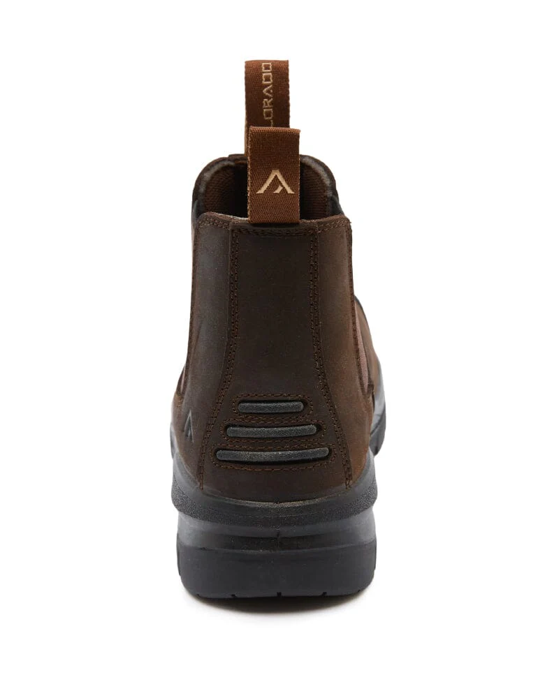 Shopan Elastic Side Safety Boot - Brown - Image 3