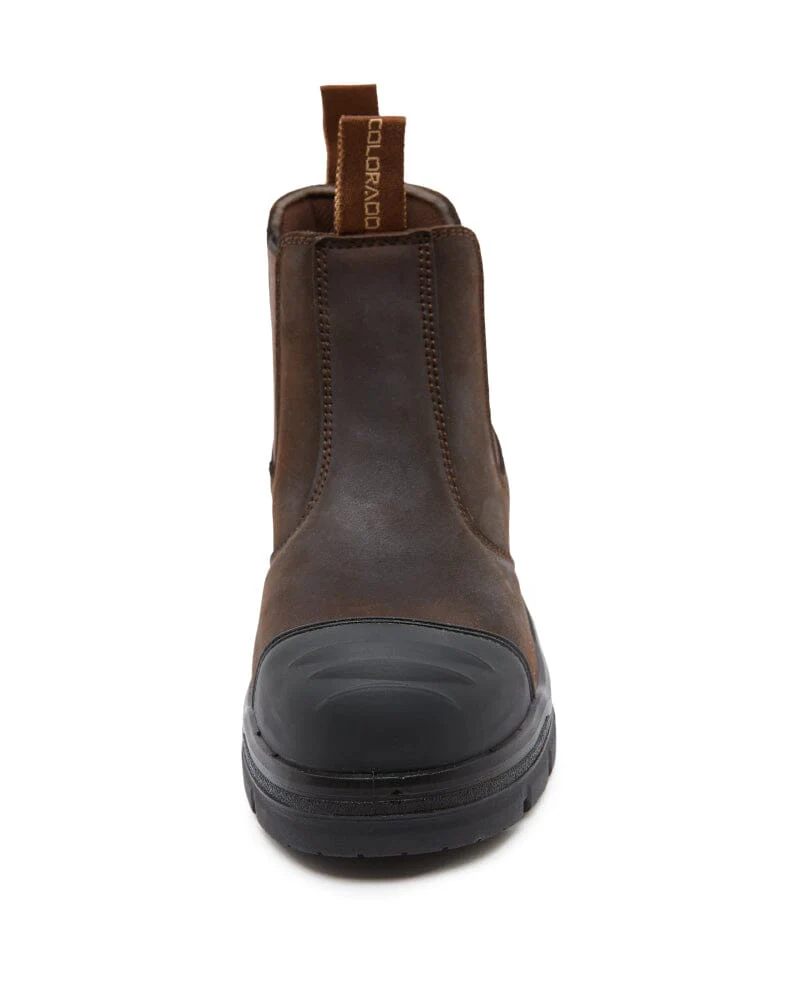 Shopan Elastic Side Safety Boot - Brown - Image 5