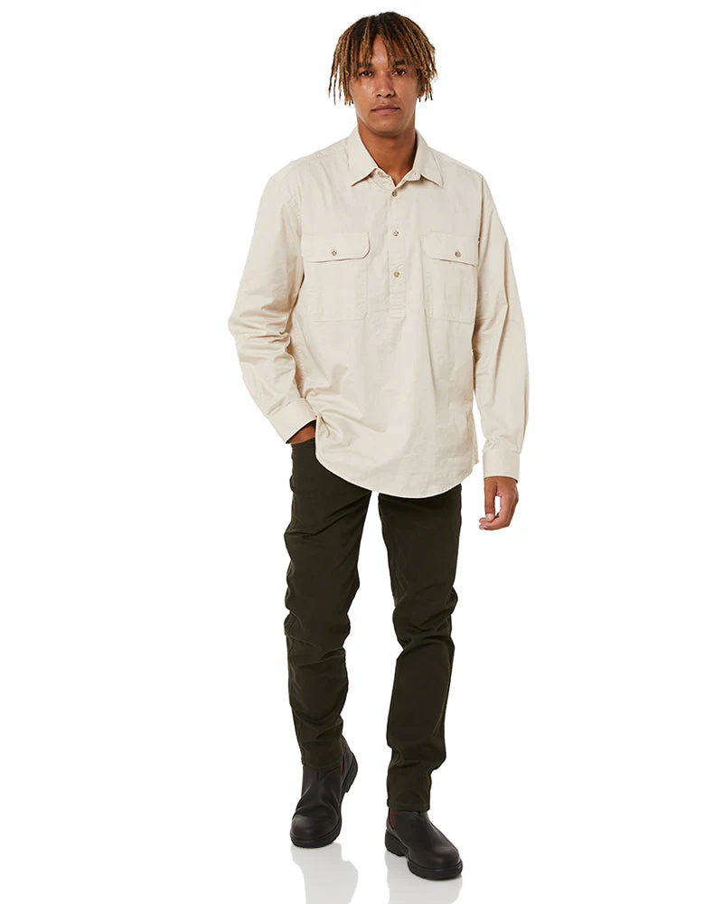 Cotton Stretch Jeans - Moss - Image 2