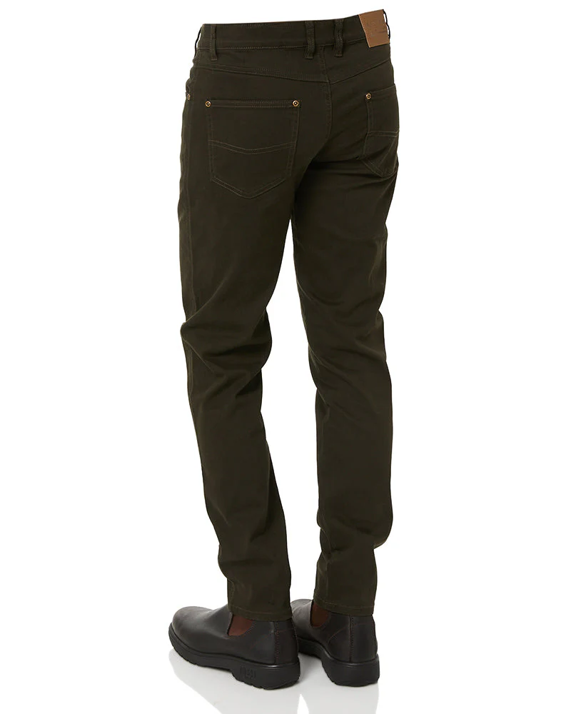 Cotton Stretch Jeans - Moss - Image 4