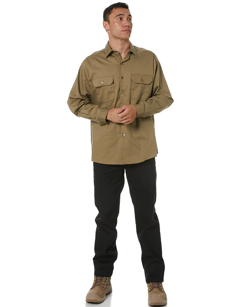 Cool-Breeze Work Shirt- Long Sleeve - Khaki - Image 2
