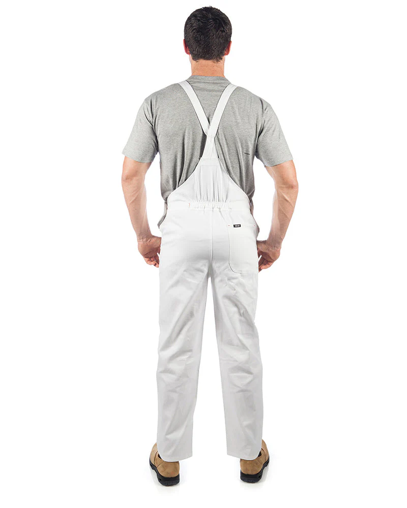 Cotton Drill Bib And Brace Overall - White - Image 3
