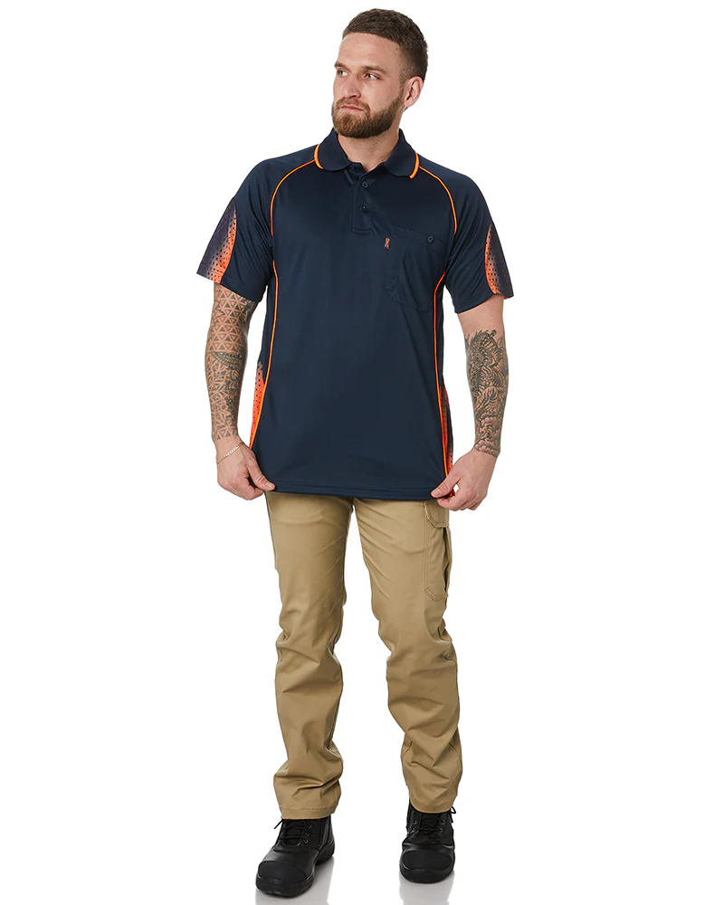 Galaxy Sublimated Polo - Navy/Orange - Image 2