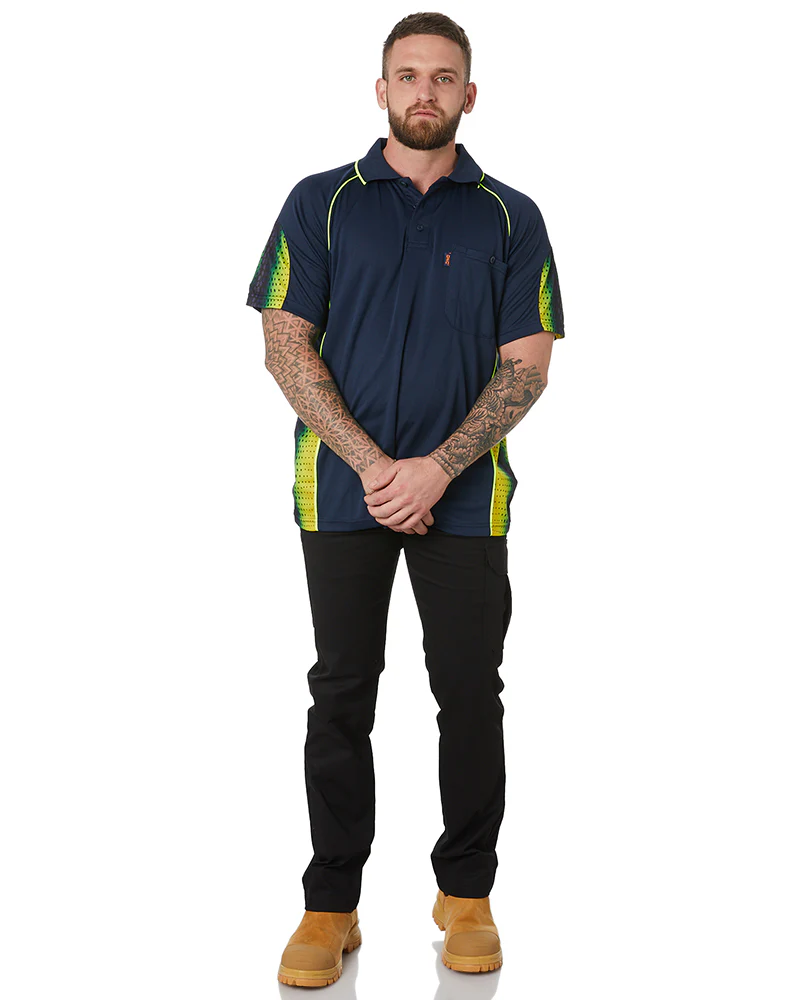Galaxy Sublimated Polo - Navy/Yellow - Image 2
