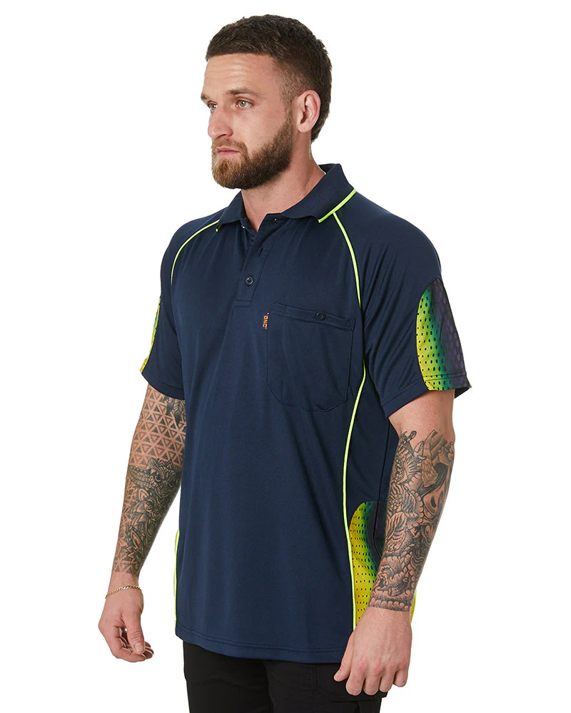 Galaxy Sublimated Polo - Navy/Yellow - Image 3