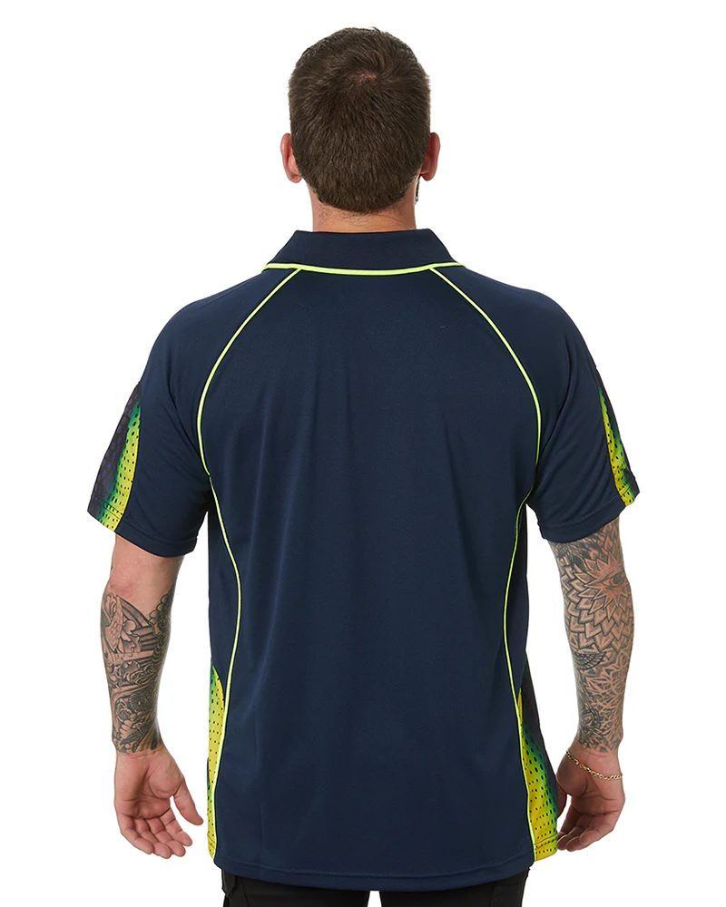 Galaxy Sublimated Polo - Navy/Yellow - Image 4