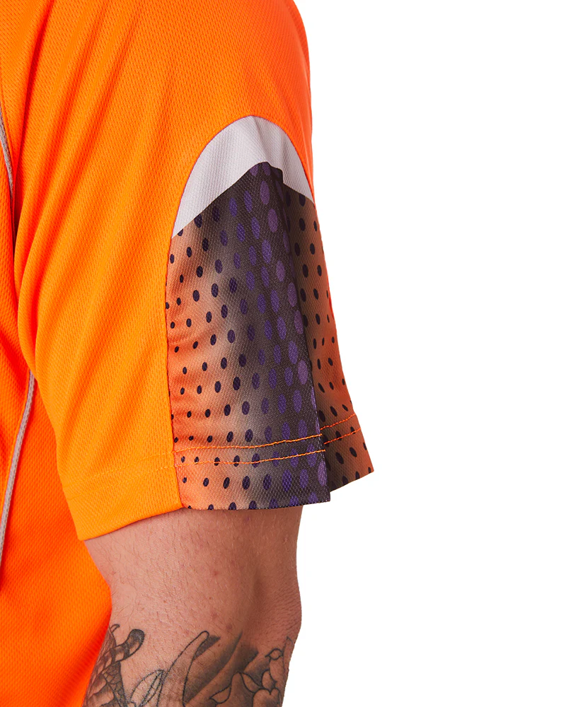Hi-Vis Galaxy Sublimated Polo - Orange/Navy - Image 5