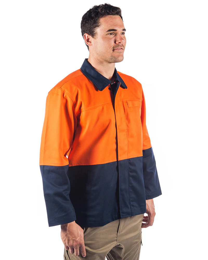 Patron Saint Flame Retardant Two Tone Drill Welders Jacket - Orange/Navy - Image 4