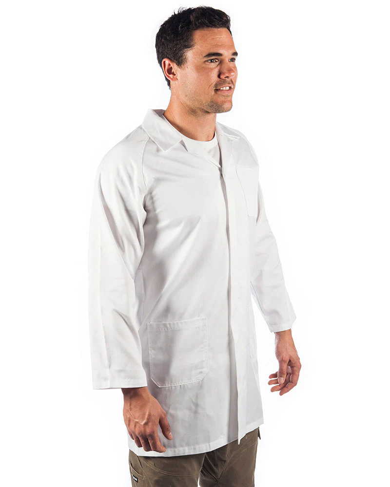 Polyester cotton dust coat (Lab Coat) - White - Image 4