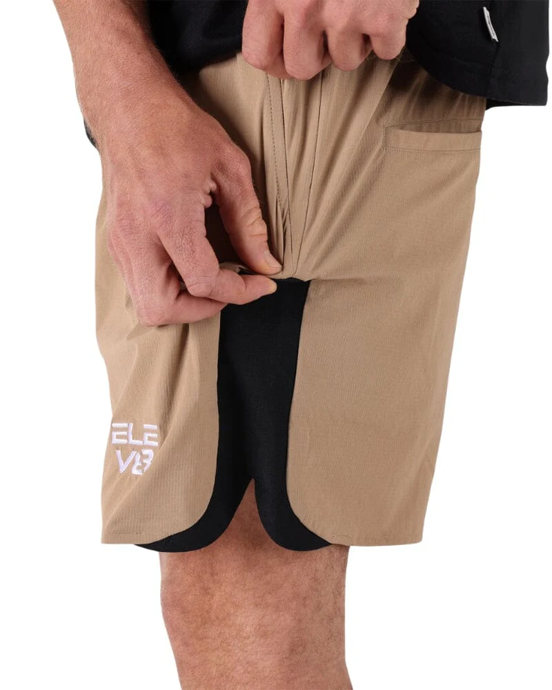 HYBRID 1.0 Shorts - Beige/Black - Image 6