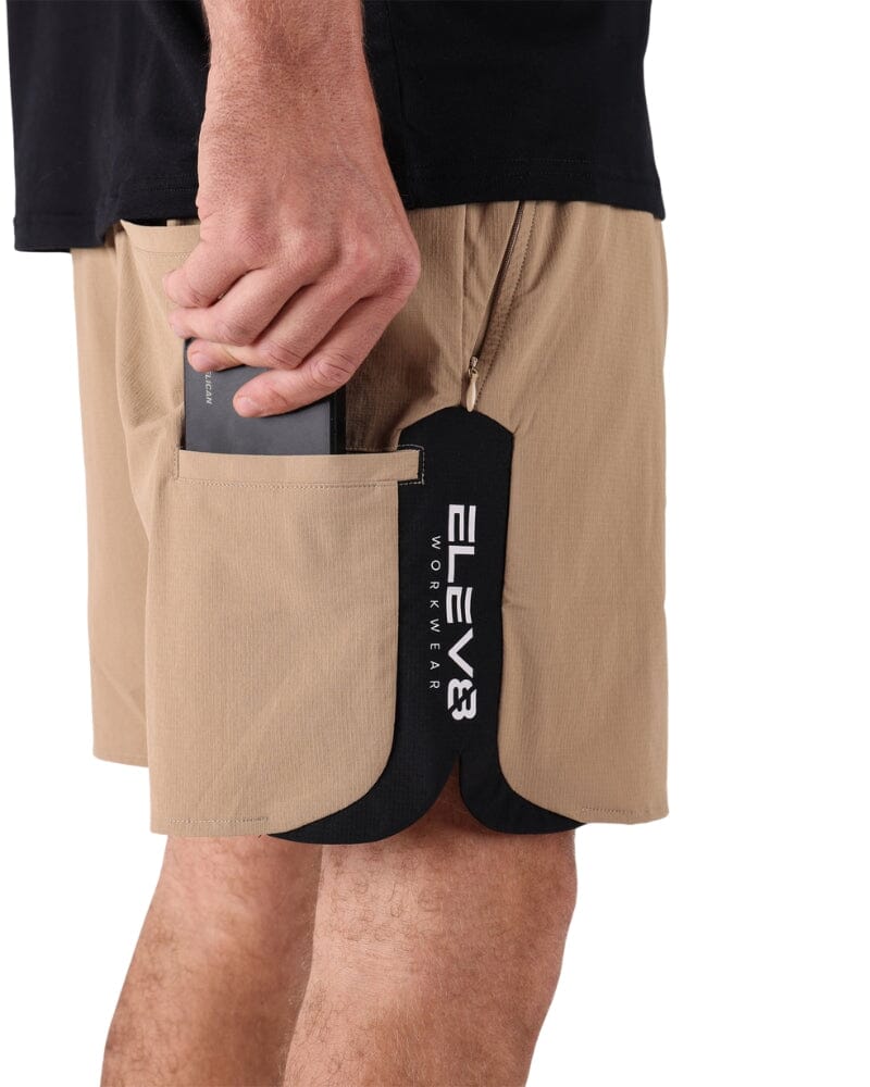 HYBRID 1.0 Shorts - Beige/Black - Image 7