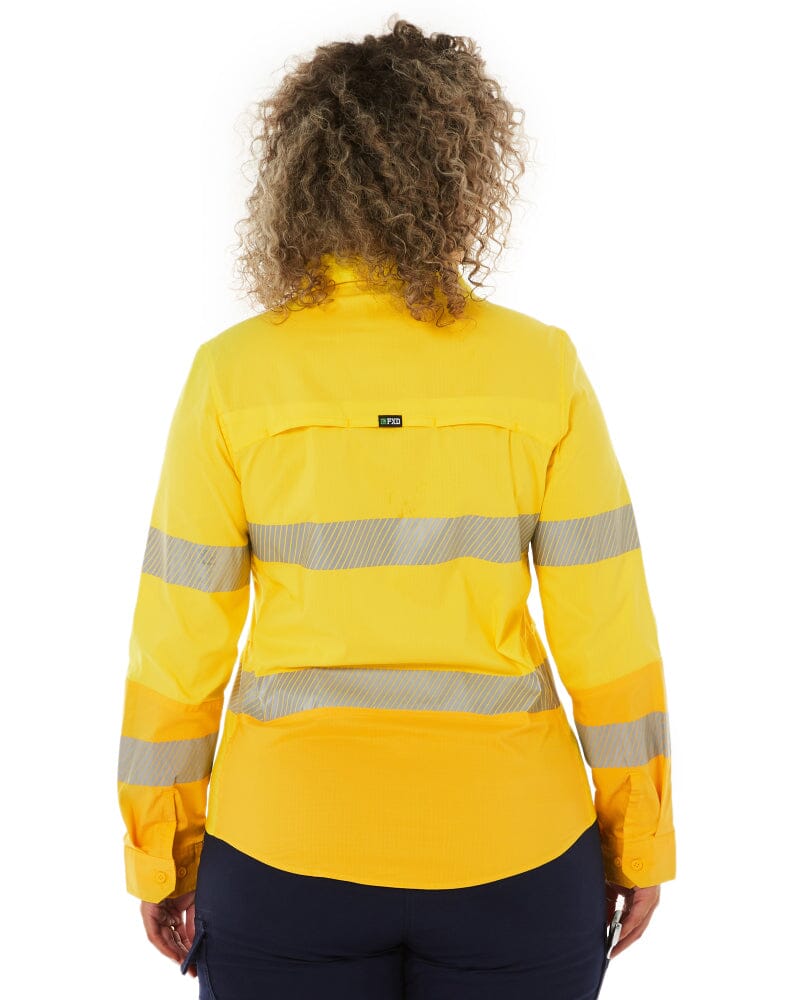 LSH-2WT Womens Long Sleeve Taped Shirt - Yellow - Image 4