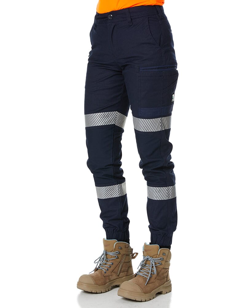 Tradies WP-4WT Womens Taped Stretch Cuffed Pants Twin Value Pack - Navy - Image 3