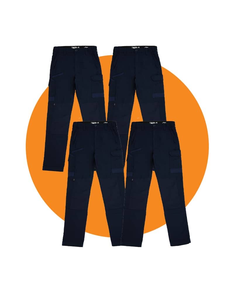 Tradies WP-5 Lightweight Work Pants 4 Value Pack - Navy