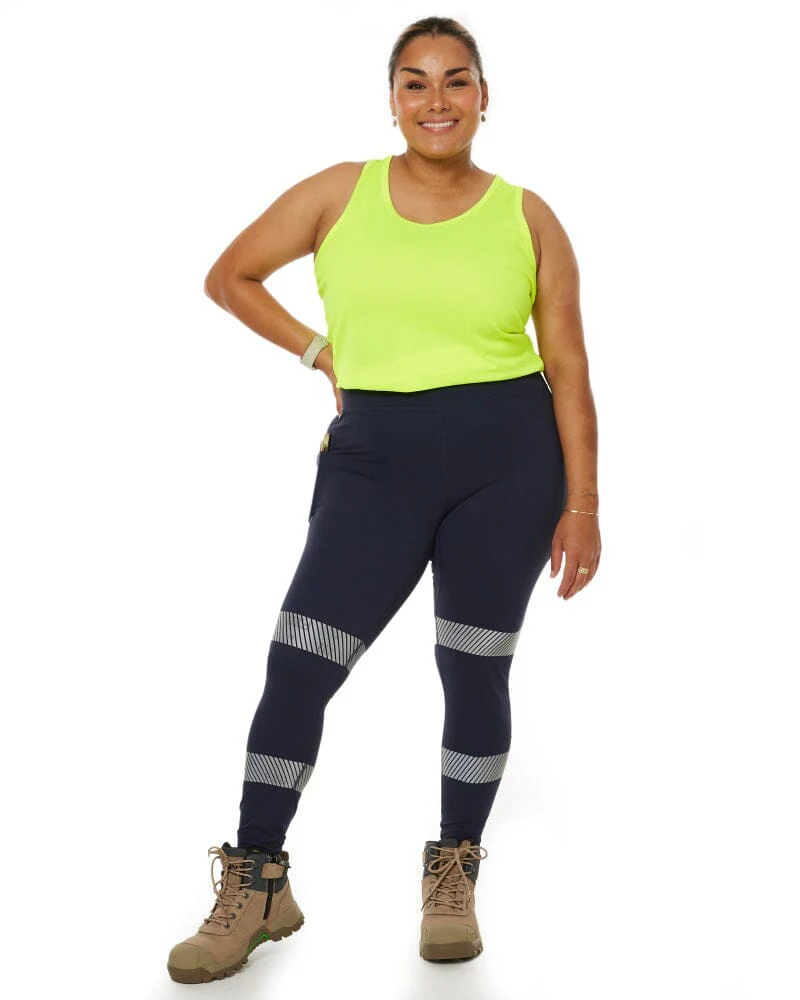 Tradies WP-9WT Womens Taped Work Legging Twin Value Pack - Navy - Image 2