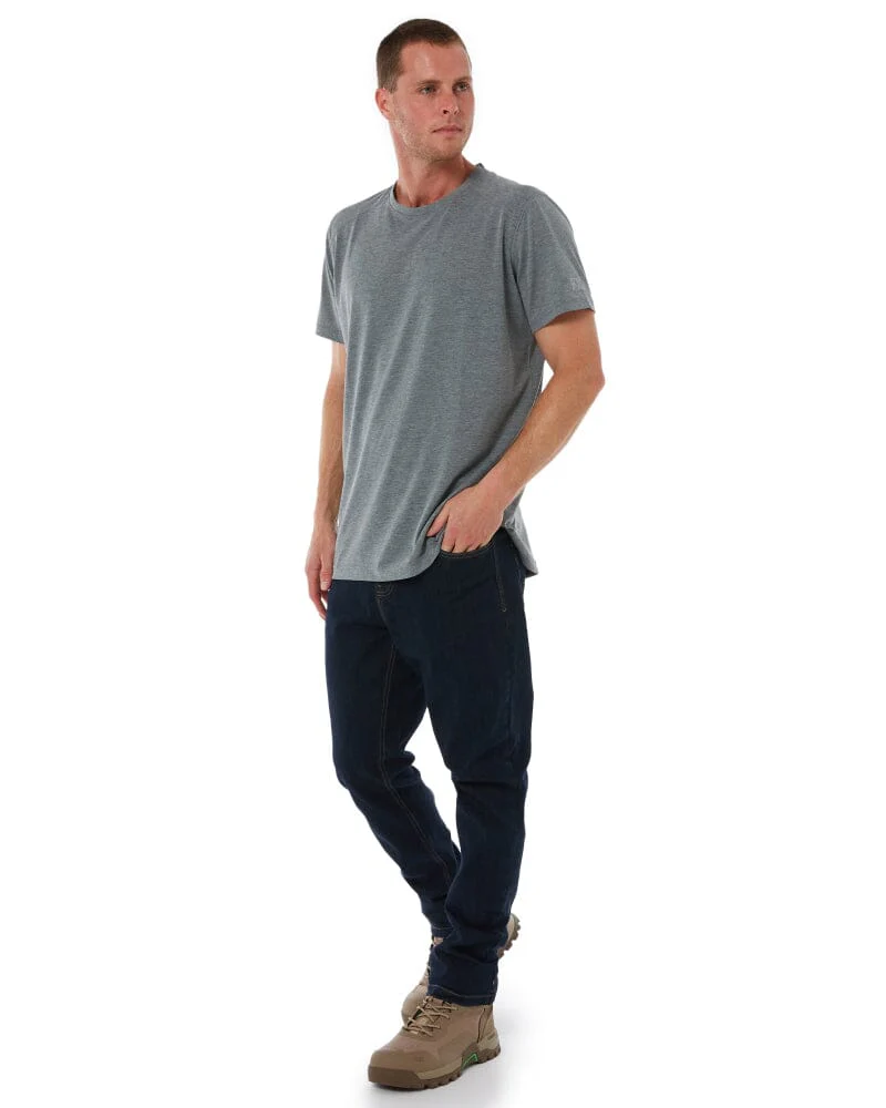 WD-4 Coolmax Stretch Denim Straight Fit Jeans - Dark Blue - Image 2