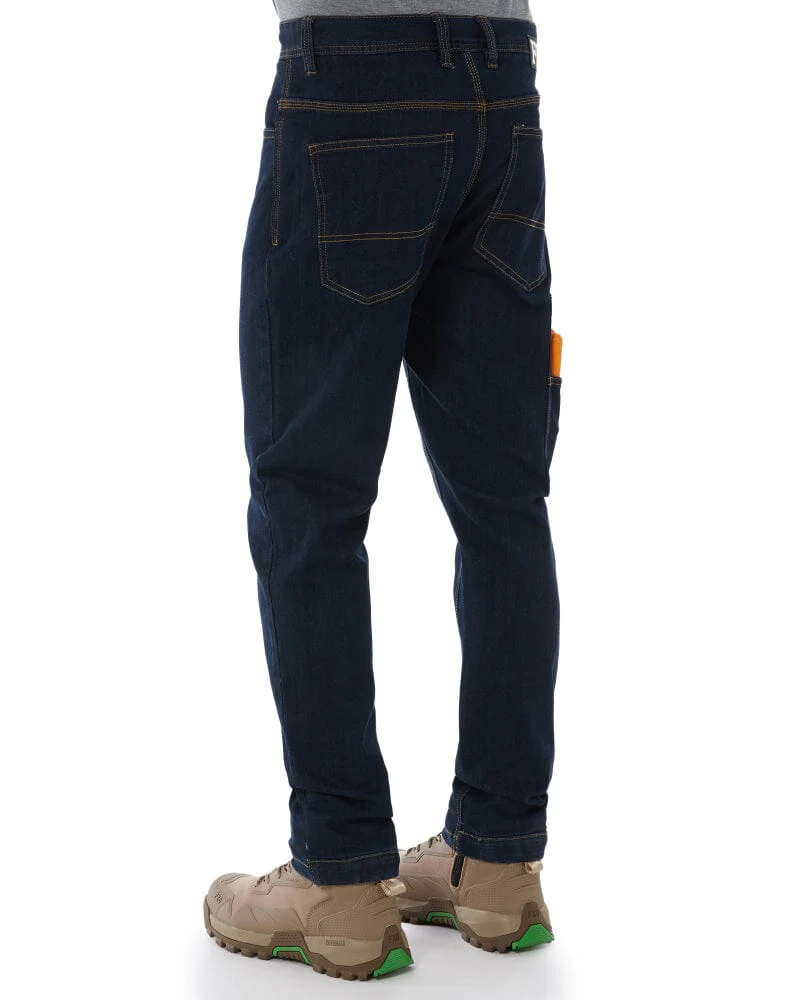 WD-4 Coolmax Stretch Denim Straight Fit Jeans - Dark Blue - Image 4