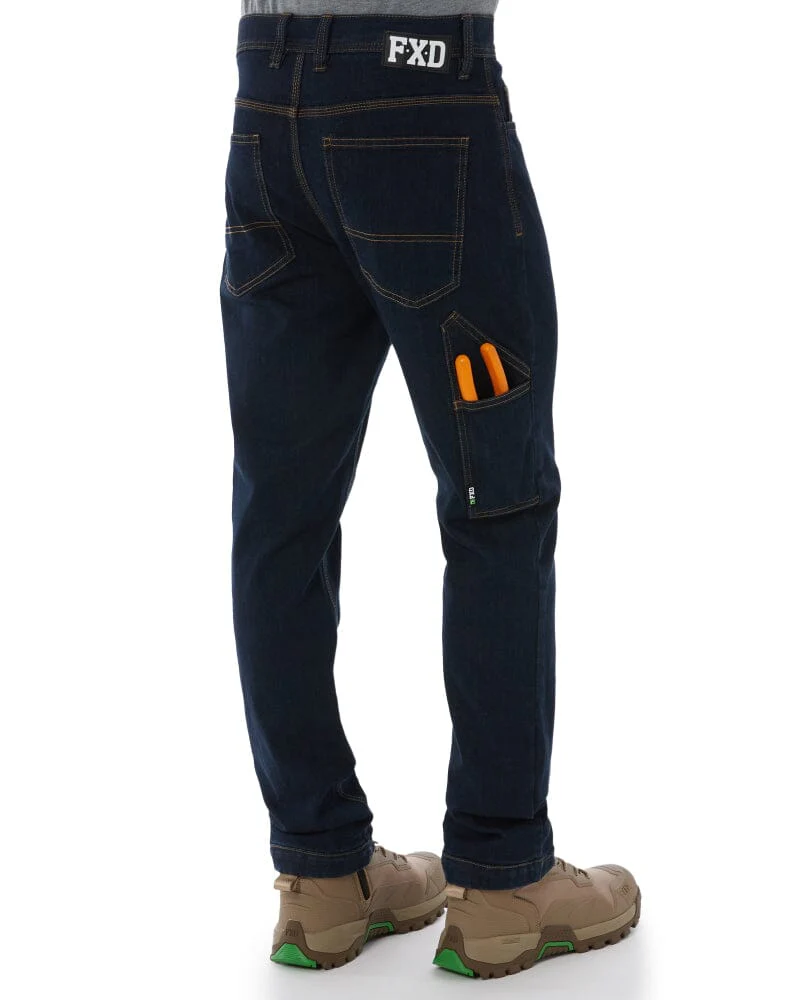 WD-4 Coolmax Stretch Denim Straight Fit Jeans - Dark Blue - Image 5